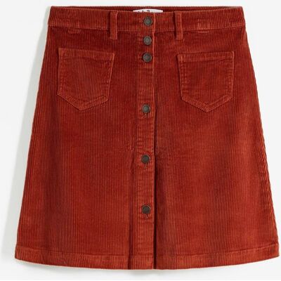 bonprix Cordrock aus Baumwoll-Stretch mit Knopfleiste - braun - Damen - Size: 48 bonprix Cordrock aus Baumwoll-Stretch mit Knopfleiste - braun - Damen - Size: 48