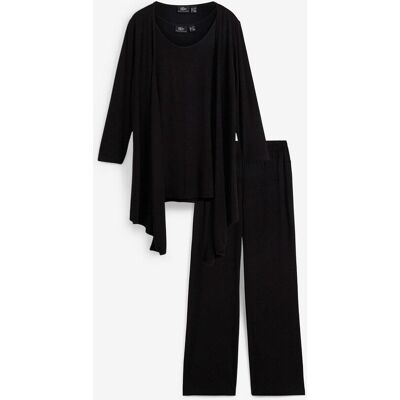 bonprix Loungewear Hausanzug (3-tlg.Set) - schwarz - Damen - Size: 40/42 (M) bonprix Loungewear Hausanzug (3-tlg.Set) - schwarz - Damen - Size: 40/42 (M)