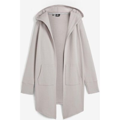 bonprix Long-Sweatjacke aus Baumwoll-Mix - grau - Damen - Size: 56/58 (3XL) bonprix Long-Sweatjacke aus Baumwoll-Mix - grau - Damen - Size: 56/58 (3XL)