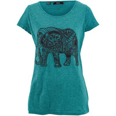 bonprix Shirt mit platziertem Print aus Bio-Baumwolle, kurzarm - petrol - Damen - Size: 48/50 (XL) bonprix Shirt mit platziertem Print aus Bio-Baumwolle, kurzarm - petrol - Damen - Size: 48/50 (XL)