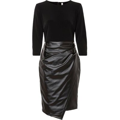 bonprix Lederimitat-Kleid mit Jersey-Oberteil - schwarz - Damen - Size: 36/38 (S) bonprix Lederimitat-Kleid mit Jersey-Oberteil - schwarz - Damen - Size: 36/38 (S)