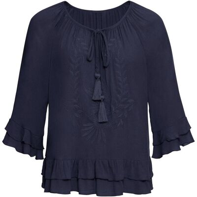 bonprix Tunika aus softer Viskose - blau - Damen - Size: 52 bonprix Tunika aus softer Viskose - blau - Damen - Size: 52