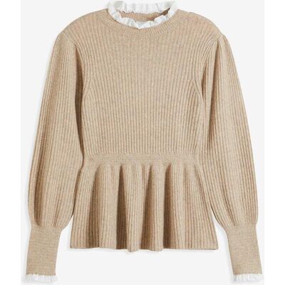 bonprix Pullover mit Blusen-Einsatz - beige - Damen - Size: 40/42 (M) bonprix Pullover mit Blusen-Einsatz - beige - Damen - Size: 40/42 (M)