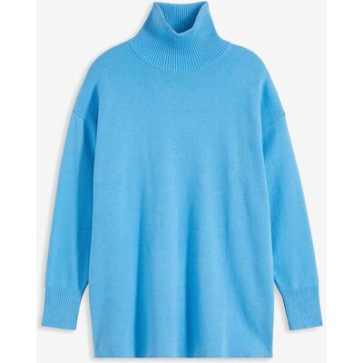 bonprix Gerippter Pullover aus reiner Baumwolle - blau - Damen - Size: 56/58 (3XL) bonprix Gerippter Pullover aus reiner Baumwolle - blau - Damen - Size: 56/58 (3XL)