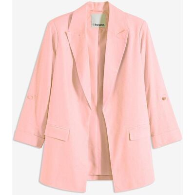 bonprix Blazer aus Leinen-Mix - rosa - Damen - Size: 36 bonprix Blazer aus Leinen-Mix - rosa - Damen - Size: 36