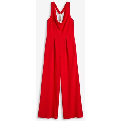 bonprix Jumpsuit mit Wasserfallausschnitt - rot - Damen - Size: 44/46 (L) bonprix Jumpsuit mit Wasserfallausschnitt - rot - Damen - Size: 44/46 (L)