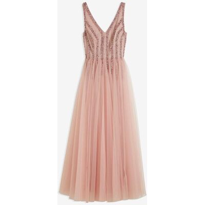 bonprix Maxikleid aus feinem Tüll mit Paillettenstickerei - rosa - Damen - Size: 44 bonprix Maxikleid aus feinem Tüll mit Paillettenstickerei - rosa - Damen - Size: 44