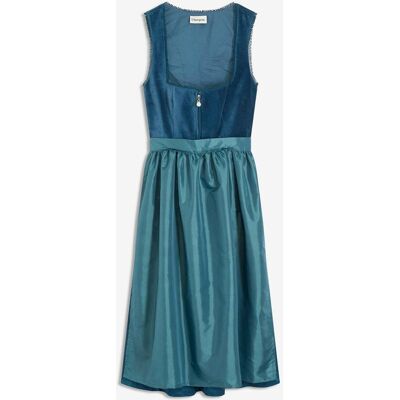 bonprix Dirndl mit Samt in Midilänge (2-tlg.Set) - blau - Damen - Size: 38 bonprix Dirndl mit Samt in Midilänge (2-tlg.Set) - blau - Damen - Size: 38