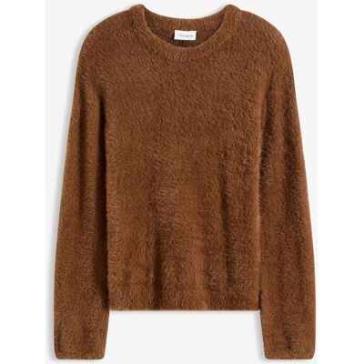 bonprix Pullover in Plüsch-Optik mit softer Viskose - braun - Damen - Size: 36/38 (S) bonprix Pullover in Plüsch-Optik mit softer Viskose - braun - Damen - Size: 36/38 (S)