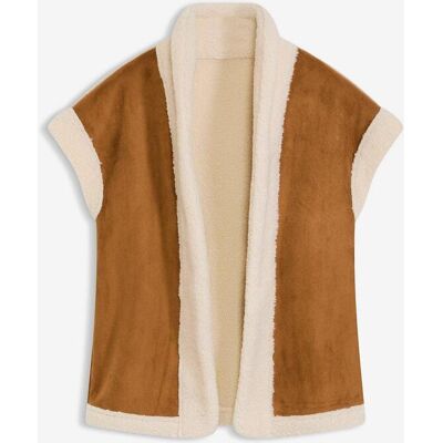 bonprix Lammfellimitat-Weste - braun - Damen - Size: 40 bonprix Lammfellimitat-Weste - braun - Damen - Size: 40