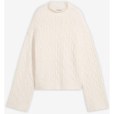 bonprix Zopfstrick Pullover - weiß - Damen - Size: 52/54 (XXL) bonprix Zopfstrick Pullover - weiß - Damen - Size: 52/54 (XXL)