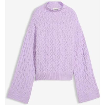 bonprix Zopfstrick Pullover - lila - Damen - Size: 52/54 (XXL) bonprix Zopfstrick Pullover - lila - Damen - Size: 52/54 (XXL)