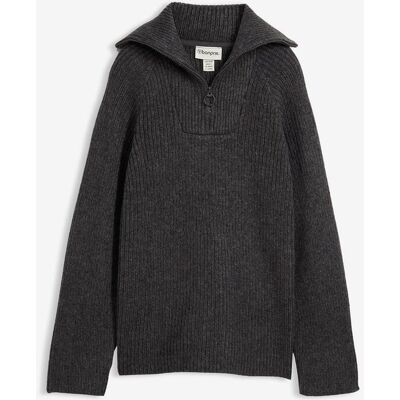 bonprix Gerippter Troyer mit Wollanteil - grau - Damen - Size: 40/42 (M) bonprix Gerippter Troyer mit Wollanteil - grau - Damen - Size: 40/42 (M)