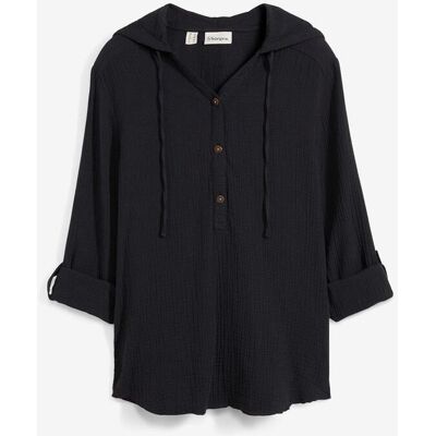 bonprix Musselin-Schlupfbluse aus reiner Baumwolle - schwarz - Damen - Size: 42 bonprix Musselin-Schlupfbluse aus reiner Baumwolle - schwarz - Damen - Size: 42
