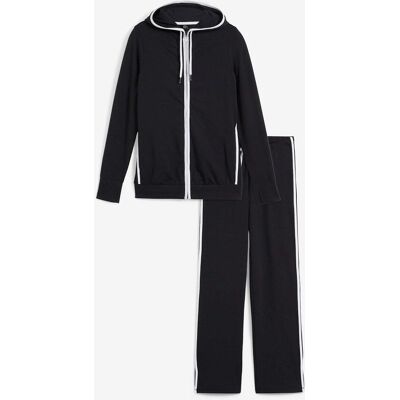 bonprix Stretch-Jogginganzug aus Baumwoll-Mix (2-tlg. Set) - schwarz - Damen - Size: 44/46 (L) bonprix Stretch-Jogginganzug aus Baumwoll-Mix (2-tlg. Set) - schwarz - Damen - Size: 44/46 (L)