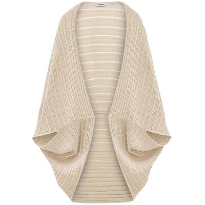 bonprix Poncho aus Feinstrick - beige - Damen - Size: 0 bonprix Poncho aus Feinstrick - beige - Damen - Size: 0