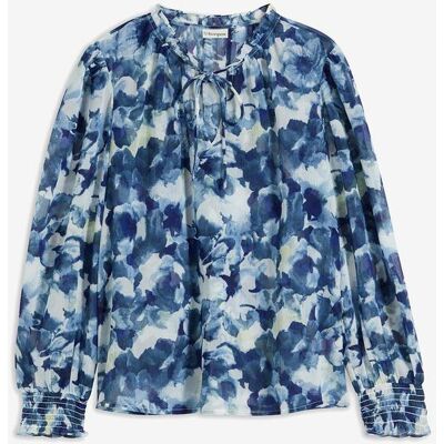bonprix bedruckte Chiffonbluse - blau - Damen - Size: 48 bonprix bedruckte Chiffonbluse - blau - Damen - Size: 48