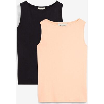 bonprix Top aus softer Viskose (2er Pack) - schwarz - Damen - Size: 40/42 (M) bonprix Top aus softer Viskose (2er Pack) - schwarz - Damen - Size: 40/42 (M)