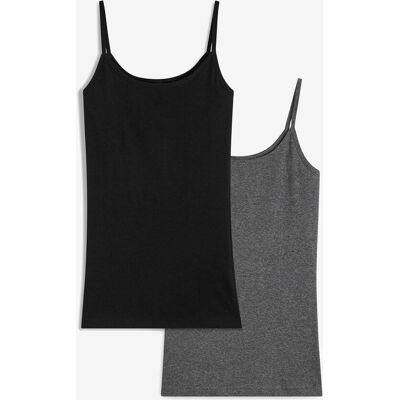 bonprix Spaghettiträger-Top (2er Pack) - schwarz - Damen - Size: 44/46 (L) bonprix Spaghettiträger-Top (2er Pack) - schwarz - Damen - Size: 44/46 (L)