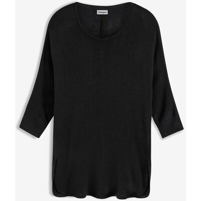 bonprix Feinstrickpullover mit 3/4 Arm - schwarz - Damen - Size: 44/46 (L) bonprix Feinstrickpullover mit 3/4 Arm - schwarz - Damen - Size: 44/46 (L)
