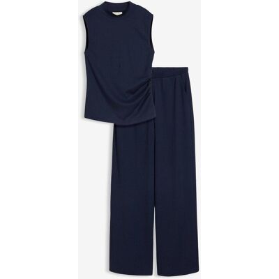 bonprix Shirt und Hose (2tlg.Set) aus strukturiertem Crêpe - blau - Damen - Size: 52/54 (XXL) bonprix Shirt und Hose (2tlg.Set) aus strukturiertem Crêpe - blau - Damen - Size: 52/54 (XXL)