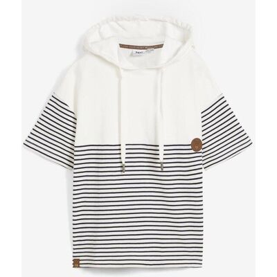 bonprix Kurzarm-Hoodie aus reiner Bio-Baumwolle - weiß - Damen - Size: 40/42 (M) bonprix Kurzarm-Hoodie aus reiner Bio-Baumwolle - weiß - Damen - Size: 40/42 (M)