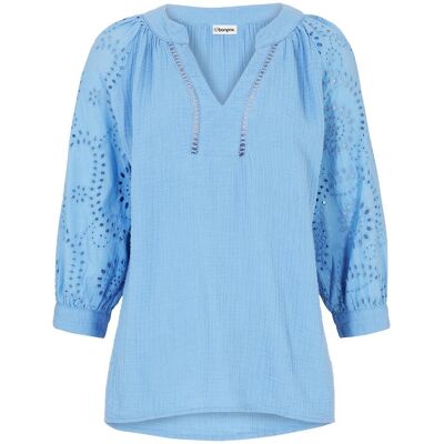 bonprix Tunika aus luftigem Musselin - blau - Damen - Size: 40 bonprix Tunika aus luftigem Musselin - blau - Damen - Size: 40