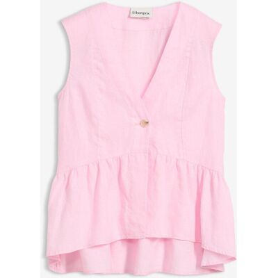 bonprix Weste aus reinem Leinen - rosa - Damen - Size: 54 bonprix Weste aus reinem Leinen - rosa - Damen - Size: 54