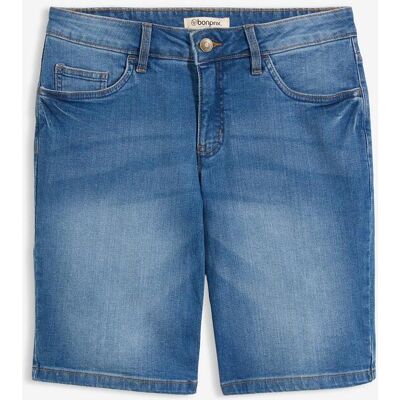 bonprix Stretch-Jeans-Bermuda mit farbigem Umschlag - blau - Damen - Size: 48 bonprix Stretch-Jeans-Bermuda mit farbigem Umschlag - blau - Damen - Size: 48