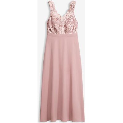 bonprix Maxikleid mit Paillettenstickerei - rosa - Damen - Size: 54 bonprix Maxikleid mit Paillettenstickerei - rosa - Damen - Size: 54