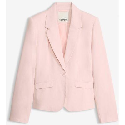 bonprix Kurzblazer mit Pattentaschen - rosa - Damen - Size: 46 bonprix Kurzblazer mit Pattentaschen - rosa - Damen - Size: 46