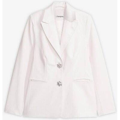 bonprix Blazer mit Schmuckknöpfen - weiß - Damen - Size: 36 bonprix Blazer mit Schmuckknöpfen - weiß - Damen - Size: 36