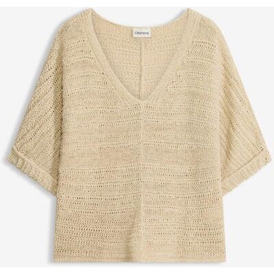 bonprix Grobstrick-Pullover in Bändchengarn - beige - Damen - Size: 52/54 (XXL) bonprix Grobstrick-Pullover in Bändchengarn - beige - Damen - Size: 52/54 (XXL)