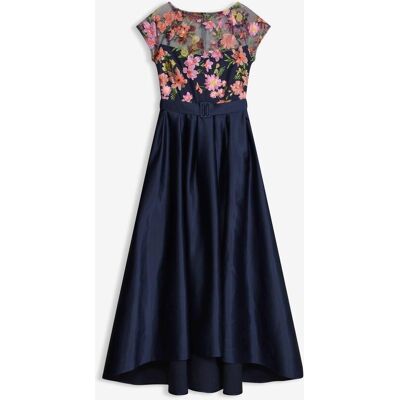 bonprix Maxikleid aus glänzendem Satin mit Spitze - blau - Damen - Size: 32 bonprix Maxikleid aus glänzendem Satin mit Spitze - blau - Damen - Size: 32