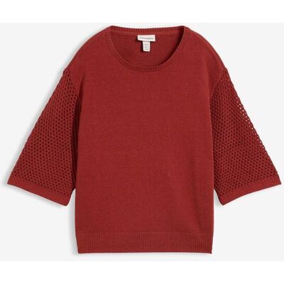 bonprix Pullover aus Baumwoll-Leinen-Mix - rot - Damen - Size: 40/42 (M) bonprix Pullover aus Baumwoll-Leinen-Mix - rot - Damen - Size: 40/42 (M)