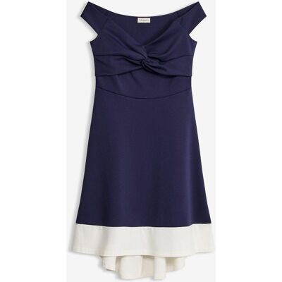 bonprix Carmen-Kleid mit Knotendetail - blau - Damen - Size: 32/34 (XS) bonprix Carmen-Kleid mit Knotendetail - blau - Damen - Size: 32/34 (XS)