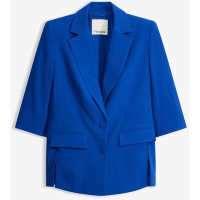 bonprix Blazer mit modisch betonten Schultern aus softem Viskose-Mix - blau - Damen - Size: 36 bonprix Blazer mit modisch betonten Schultern aus softem Viskose-Mix - blau - Damen - Size: 36