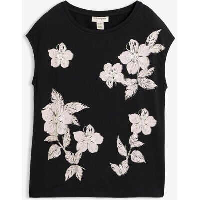 bonprix Shirt mit floralem Muster - schwarz - Damen - Size: 40/42 (M) bonprix Shirt mit floralem Muster - schwarz - Damen - Size: 40/42 (M)