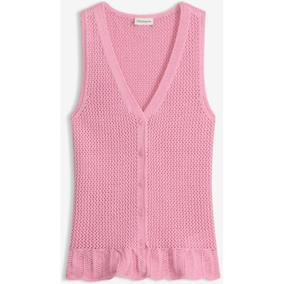 bonprix Strick-Weste aus Baumwolle - rosa - Damen - Size: 52/54 (XXL) bonprix Strick-Weste aus Baumwolle - rosa - Damen - Size: 52/54 (XXL)