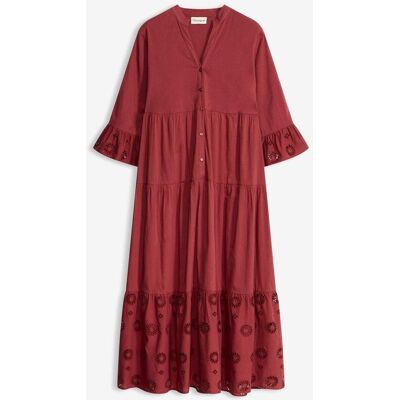 bonprix Maxikleid aus reiner Baumwolle - rot - Damen - Size: 38 bonprix Maxikleid aus reiner Baumwolle - rot - Damen - Size: 38