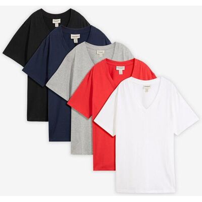bonprix Longshirt (5erPack) - rot - Damen - Size: 52/54 (XXL) bonprix Longshirt (5erPack) - rot - Damen - Size: 52/54 (XXL)