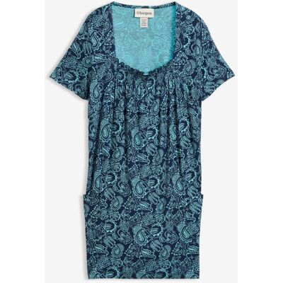 bonprix Shirt-Tunika, Kurzarm - blau - Damen - Size: 56/58 (3XL) bonprix Shirt-Tunika, Kurzarm - blau - Damen - Size: 56/58 (3XL)