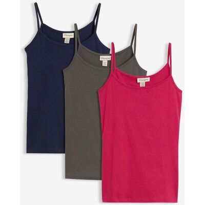 bonprix Spaghettiträger-Top (3er-Pack) - pink - Damen - Size: 52/54 (XXL) bonprix Spaghettiträger-Top (3er-Pack) - pink - Damen - Size: 52/54 (XXL)