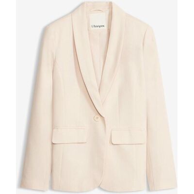 bonprix Blazer mit Knopfdetail - beige - Damen - Size: 36 bonprix Blazer mit Knopfdetail - beige - Damen - Size: 36