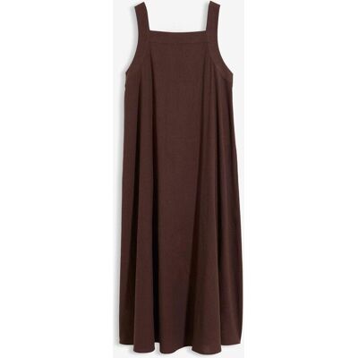 bonprix Maxikleid aus Leinenmix mit Bindedetail hinten - braun - Damen - Size: 38 bonprix Maxikleid aus Leinenmix mit Bindedetail hinten - braun - Damen - Size: 38
