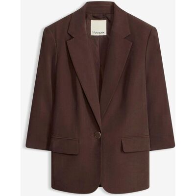 bonprix Lockerer 3/4-Arm-Blazer aus Viskose - braun - Damen - Size: 36 bonprix Lockerer 3/4-Arm-Blazer aus Viskose - braun - Damen - Size: 36