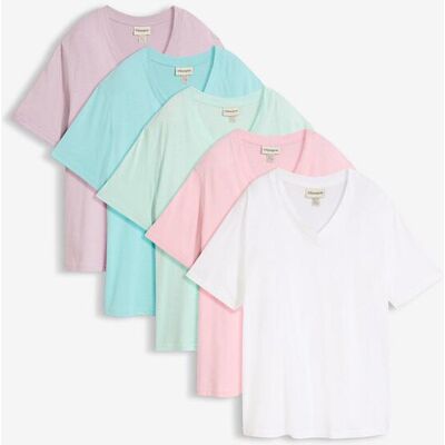bonprix Longshirt (5erPack) - rosa - Damen - Size: 52/54 (XXL) bonprix Longshirt (5erPack) - rosa - Damen - Size: 52/54 (XXL)