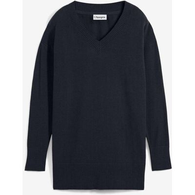 bonprix Long-Pullover - schwarz - Damen - Size: 44/46 (L) bonprix Long-Pullover - schwarz - Damen - Size: 44/46 (L)