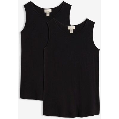 bonprix Long-Top aus softer Viskose, 2er Pack - schwarz - Damen - Size: 48/50 (XL) bonprix Long-Top aus softer Viskose, 2er Pack - schwarz - Damen - Size: 48/50 (XL)