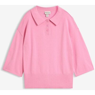 bonprix Polo-Pullover aus Baumwoll-Mix - rosa - Damen - Size: 44/46 (L) bonprix Polo-Pullover aus Baumwoll-Mix - rosa - Damen - Size: 44/46 (L)